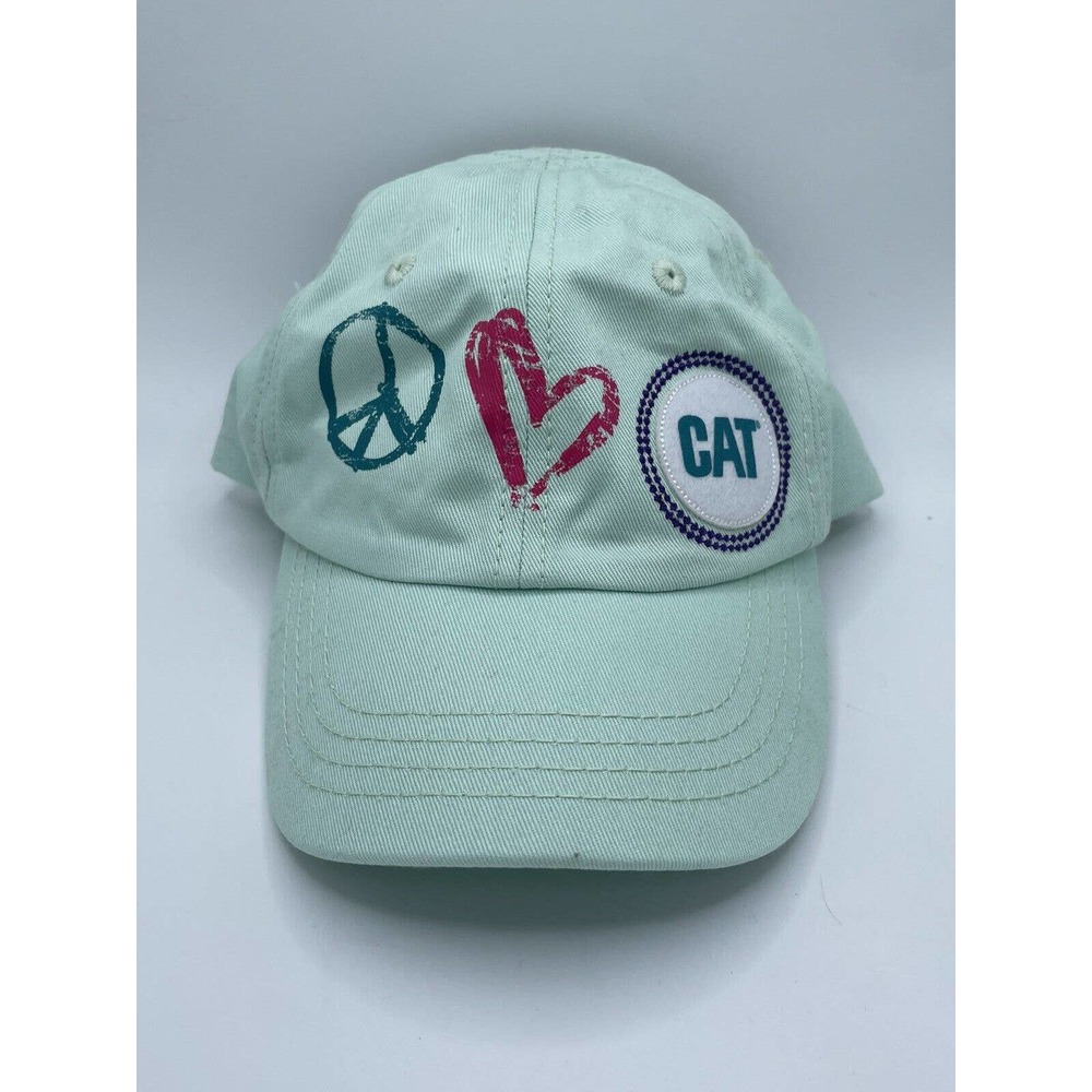Caterpillar CAT Mint Green Baseball Cap Adjustable Kids Youth Hat